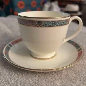 Pfaltzgraff Cabouchon Footed Cup & Saucer Set.